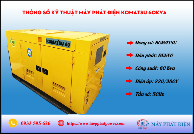 Máy phát điện Komatsu 60kva